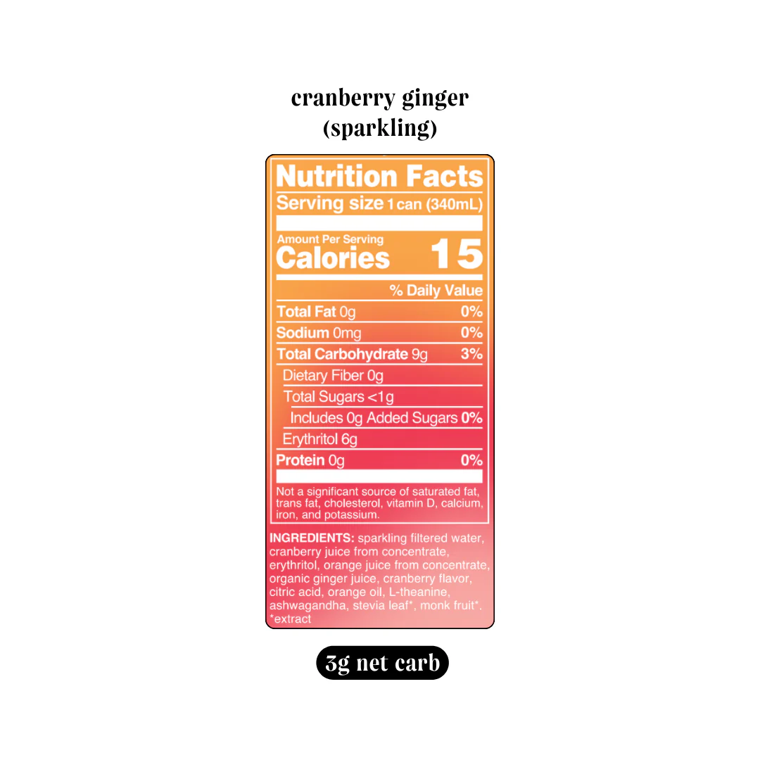 cranberry ginger (sparkling mocktail | 24 pack) - Image 2